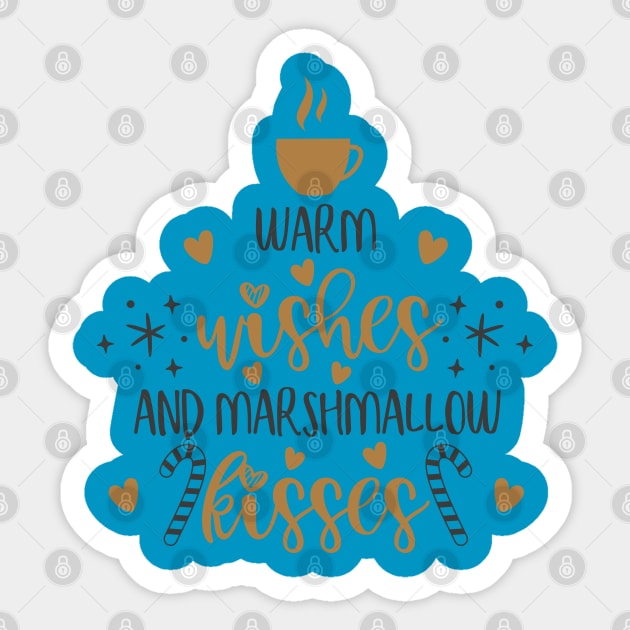 Warm wishes and marshmallow kisses Sticker by holidaystore